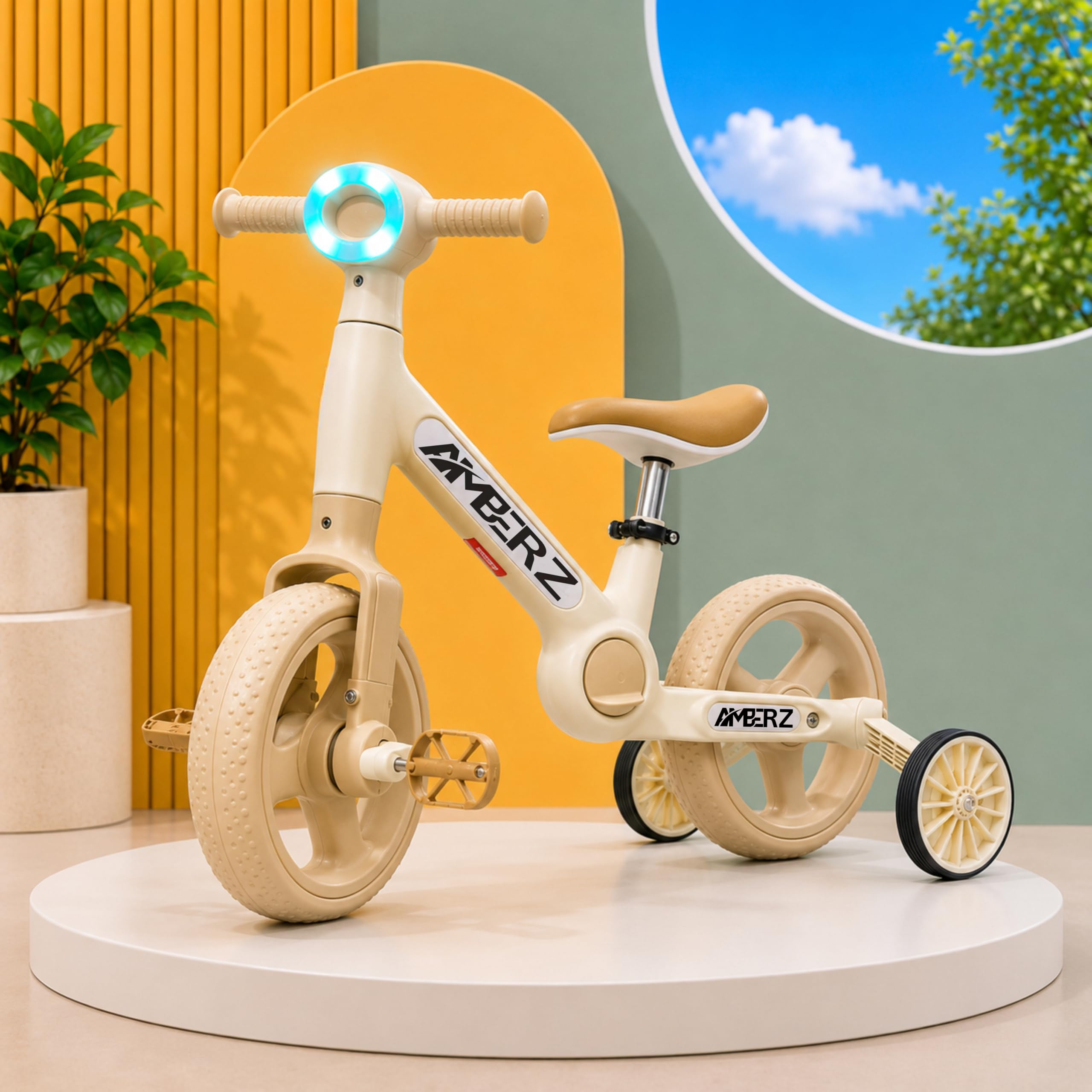 AMBERZ 3-in-1 Convertible Versatility Kids Balance Bike & Tricycle